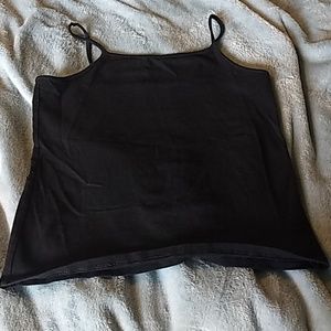 Black spaghetti-strap tank